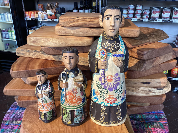 Preciado Painted Wooden San Pasqual Statue
