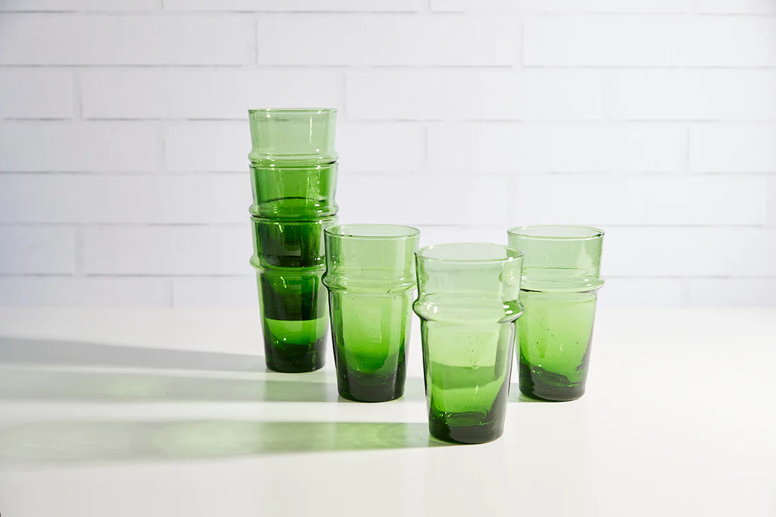 Verve Beldi Stacking Glass Set of 6 - Green