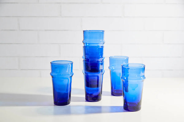 Verve Beldi Stacking Glass Set of 6 - Blue