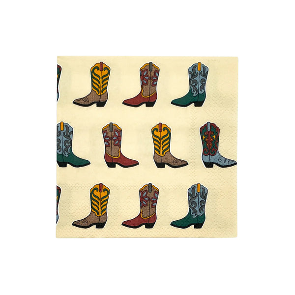 Vintage Boots Cocktail Napkins