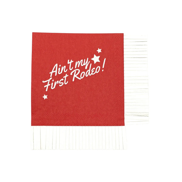 Ain't My 1st Rodeo Fringe Cocktail Napkins