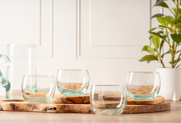 Verve Moroccan Stemless Goblet - Clear Set of 4