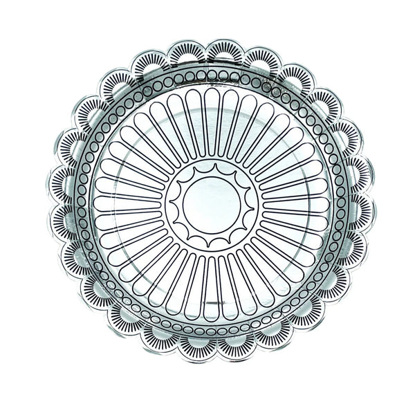 Silver Concho Scalloped Dessert Plate