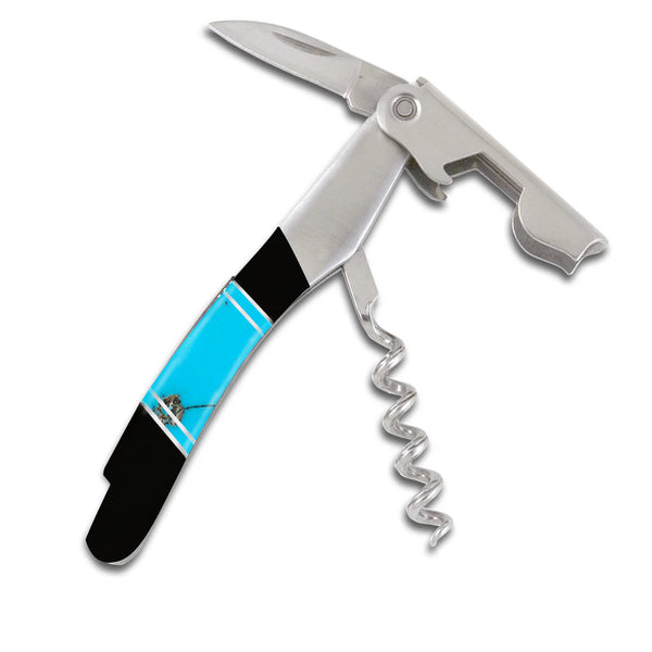 Santa Fe Stoneworks - Jet & Turquoise Corkscrew
