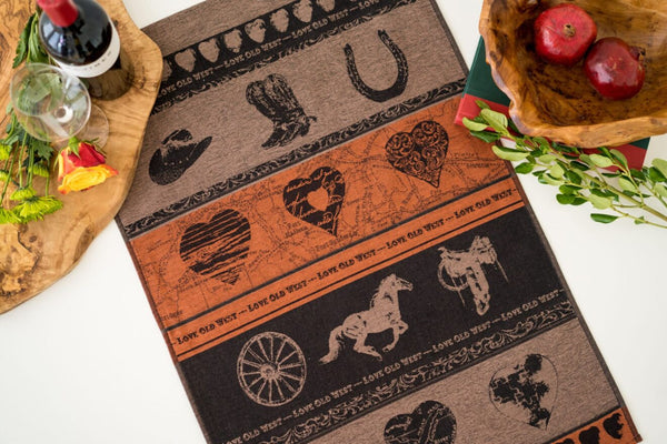 Jacquard Woven Cotton Tea Towel - Love Old West