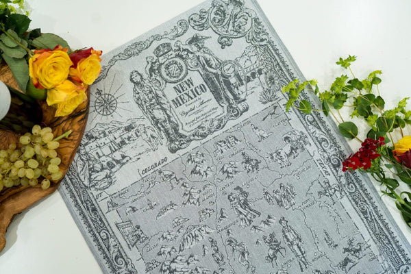 Jacquard Woven Cotton Tea Towel - New Mexico Map