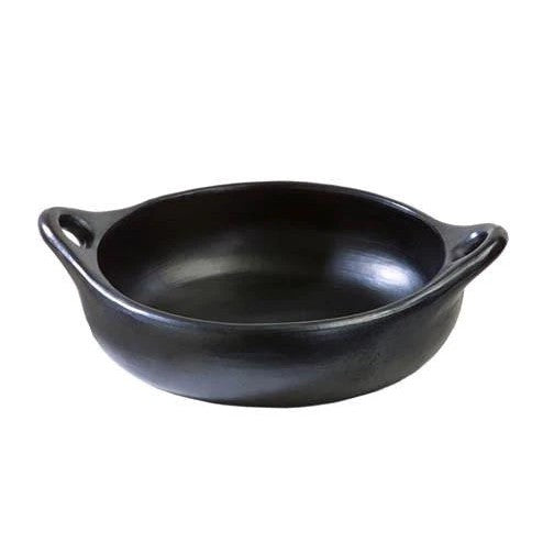 Chamba - Black Clay Cazuelas (Bowl w/ Handles) - 3.5 Qt.