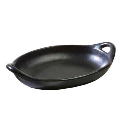 Chamba - Black Clay Oval Bakers - 12"