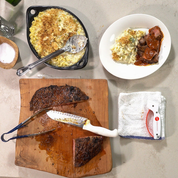 Grilled Chile Rubbed Flank Steak with Green Chile Mac N Cheese - Online Class